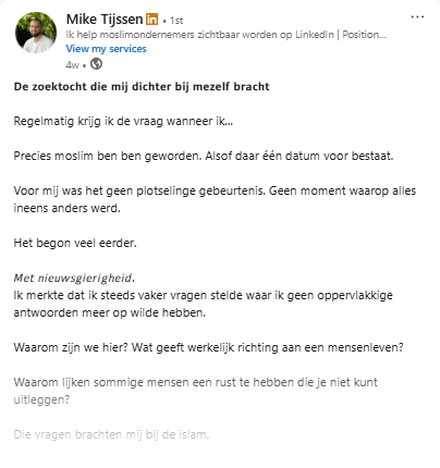 Post van Mike Tijssen over zijn zoektocht